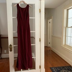 Burgundy lace gown
